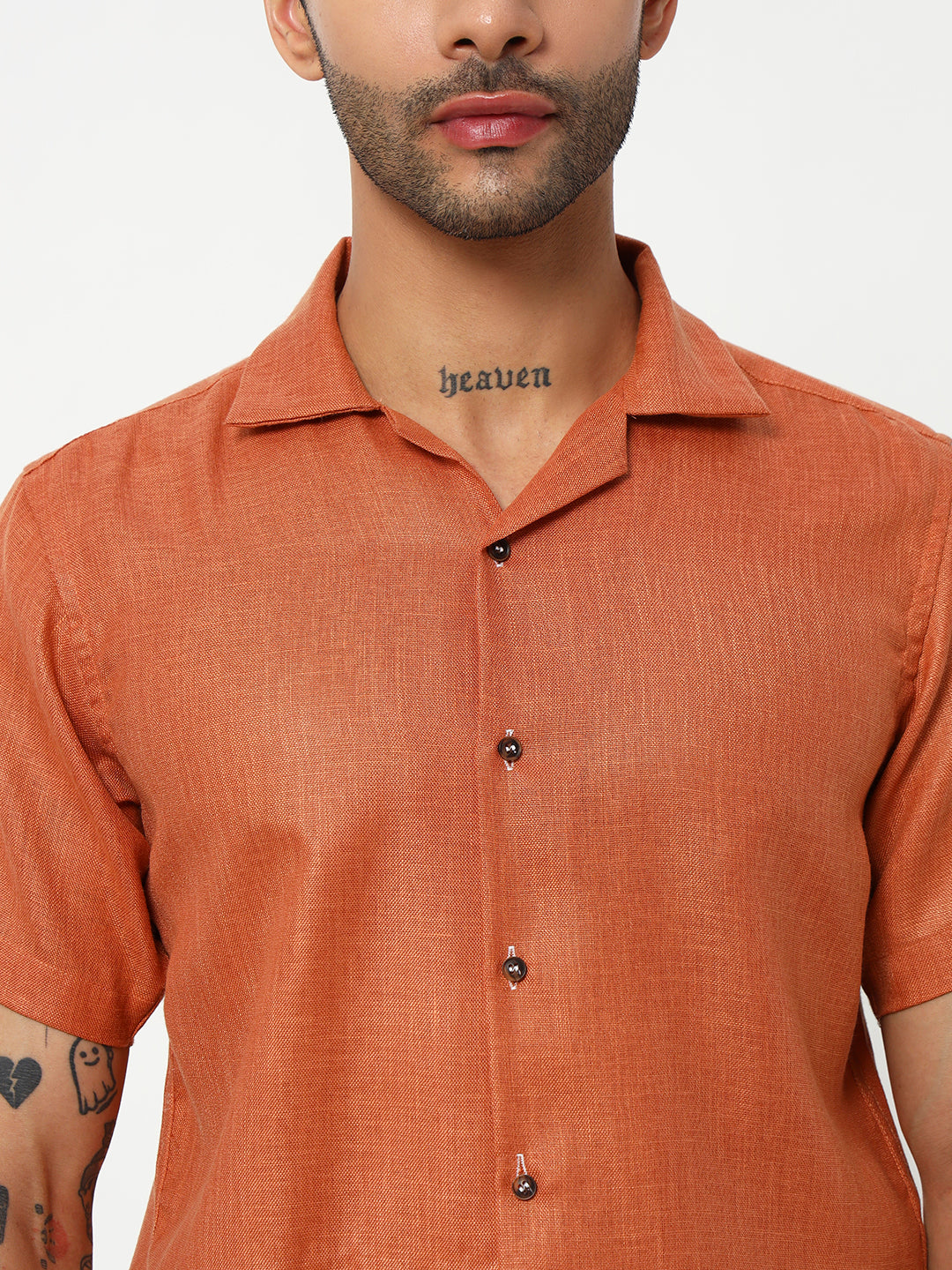 Lenen Orange colour Men's Shirt