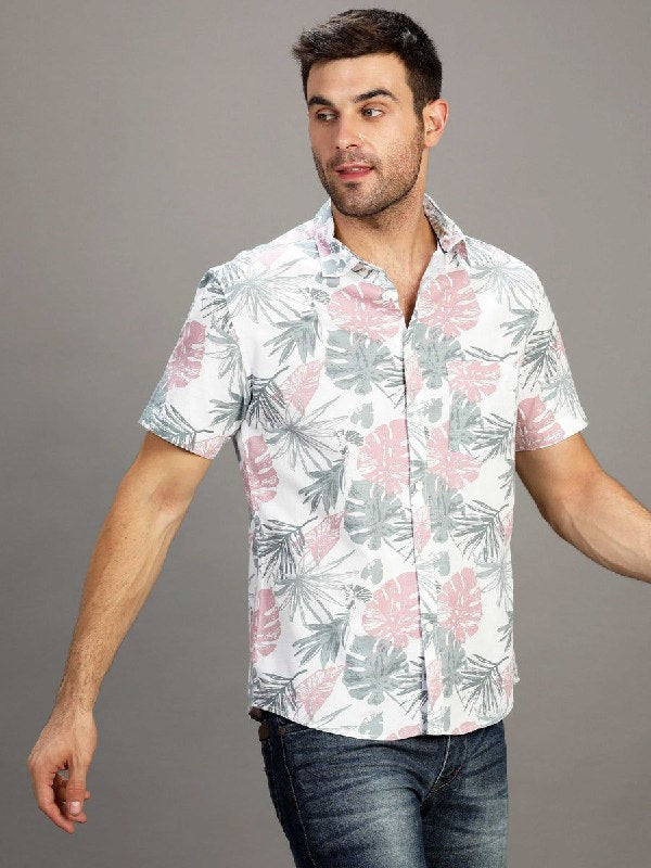 Stylish Casual & Classy Printed Blind Cotton Half Sleeves Shirt