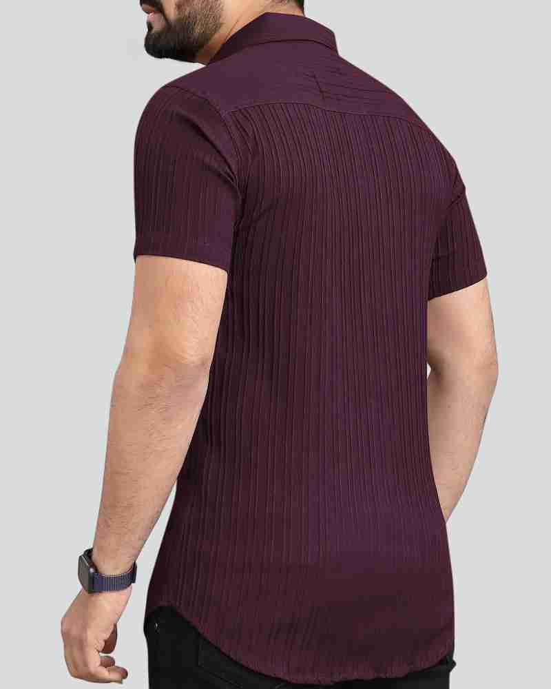 Purple Premium Quality Shirt Lining Spread Collar Casual