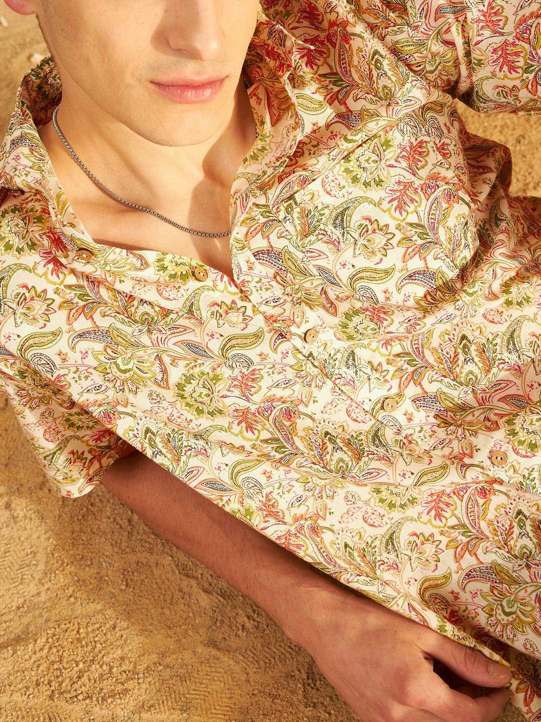 Stylish Casual & Classy Printed multi colour Blind Cotton Half Sleeves Shirt