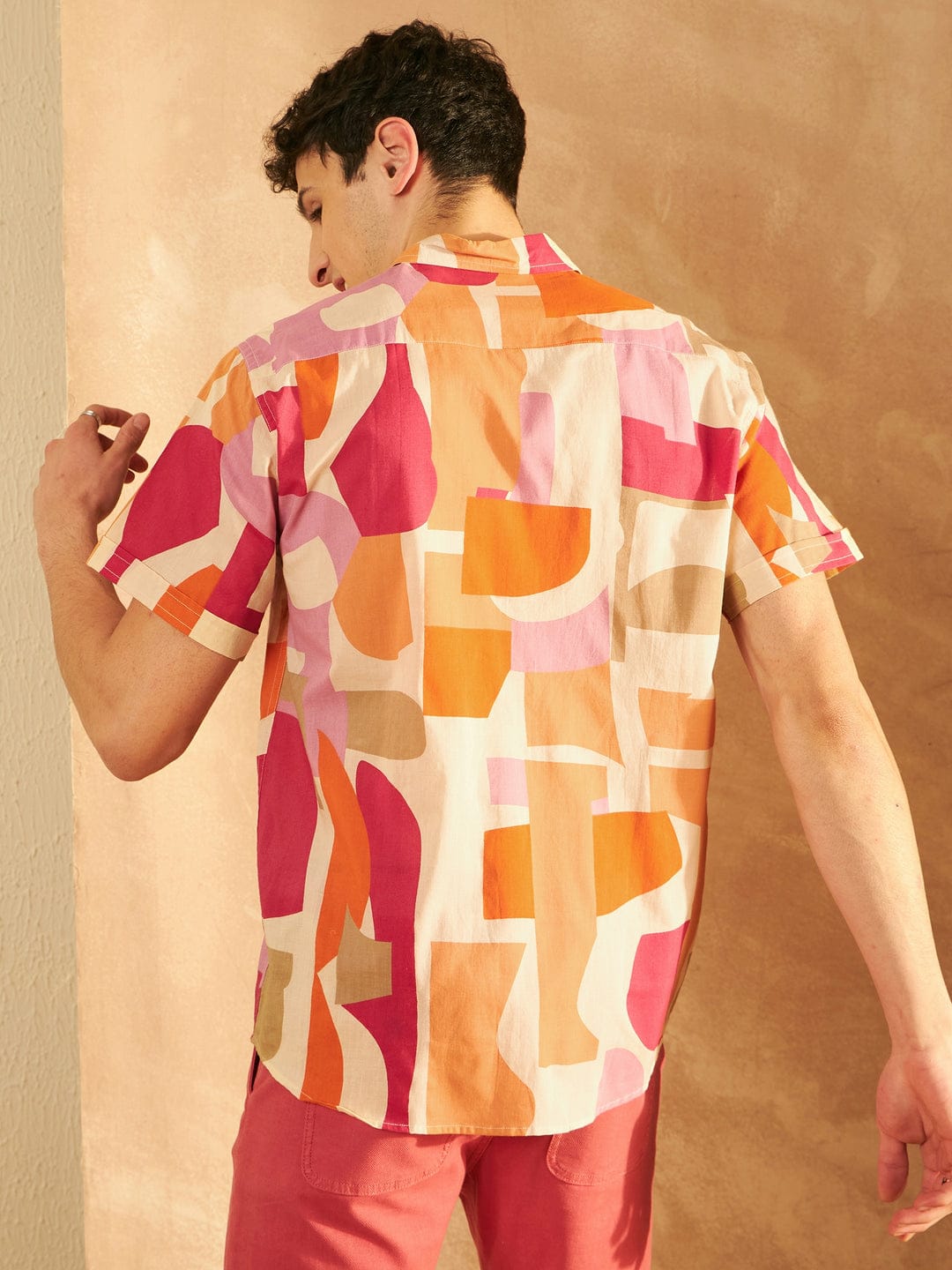 Stylish Casual & Classy Printed multi colour Blind Cotton Half Sleeves Shirt