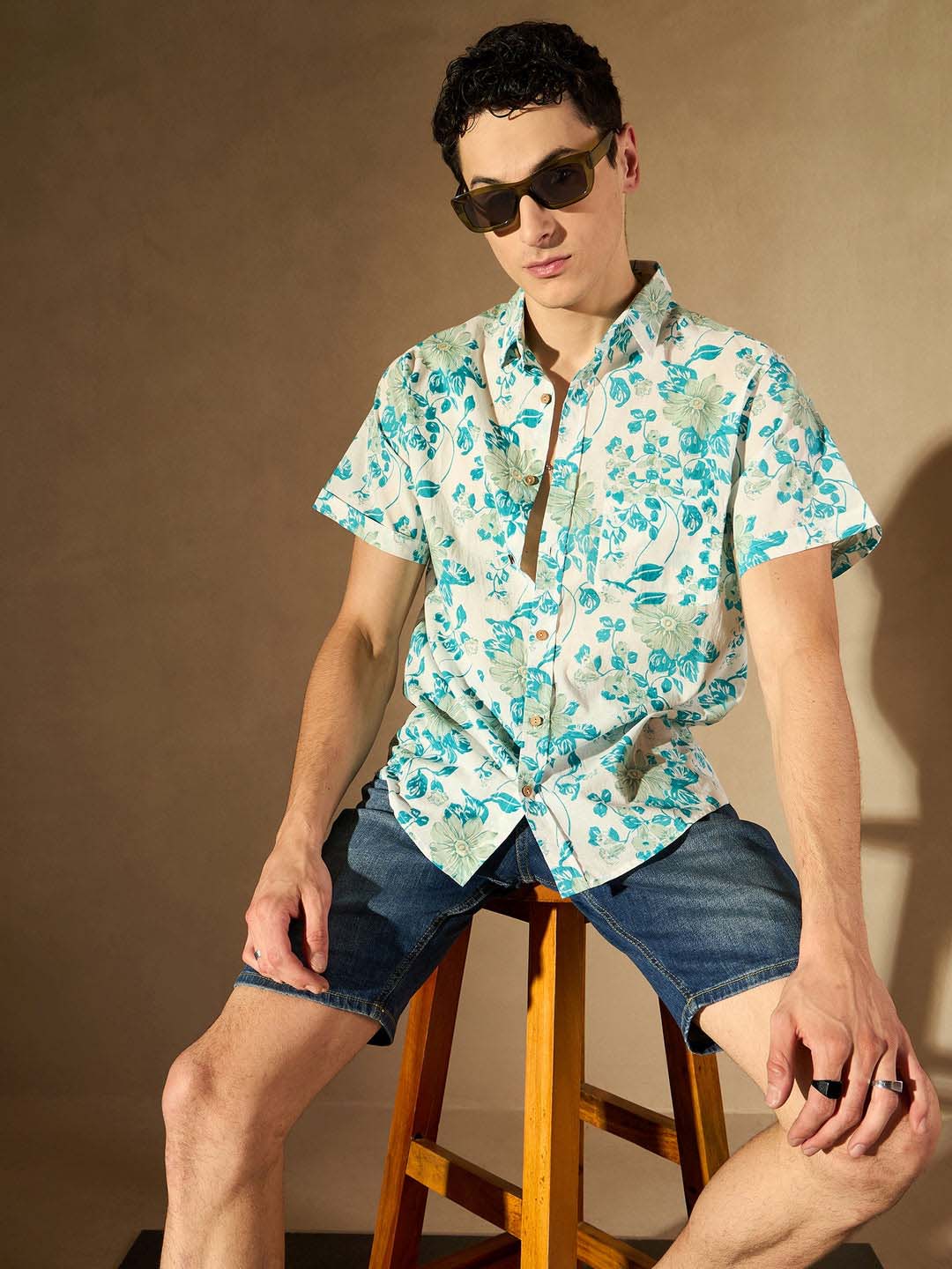 Stylish Casual & Classy Printed multi colour Blind Cotton Half Sleeves Shirt