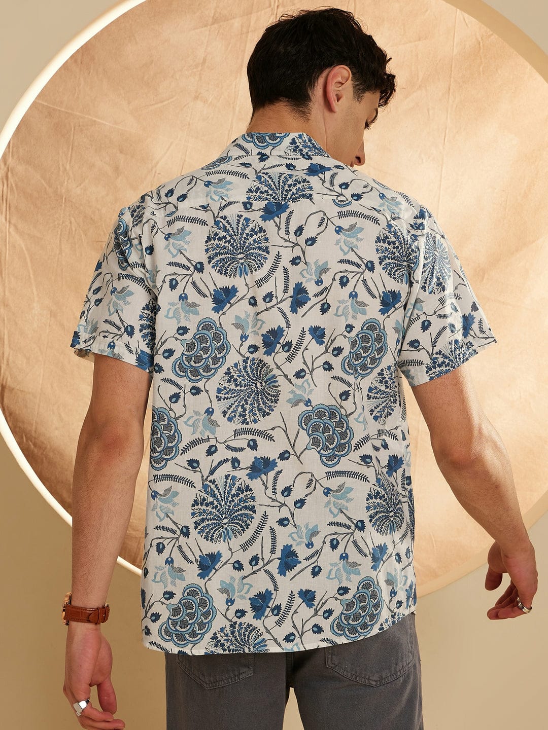 Stylish Casual & Classy Printed multi colour Blind Cotton Half Sleeves Shirt
