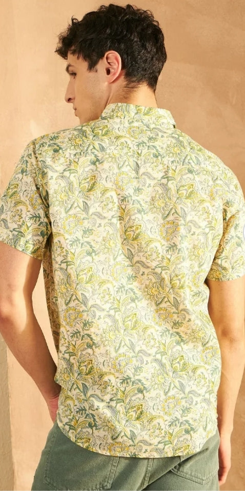 Stylish Casual & Classy Printed Blind Cotton Half Sleeves Shirt