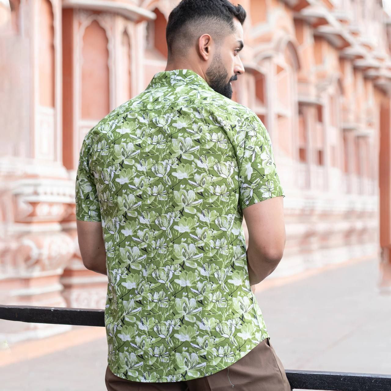 Stylish Casual & Classy Printed Blind Cotton Half Sleeves Shirt