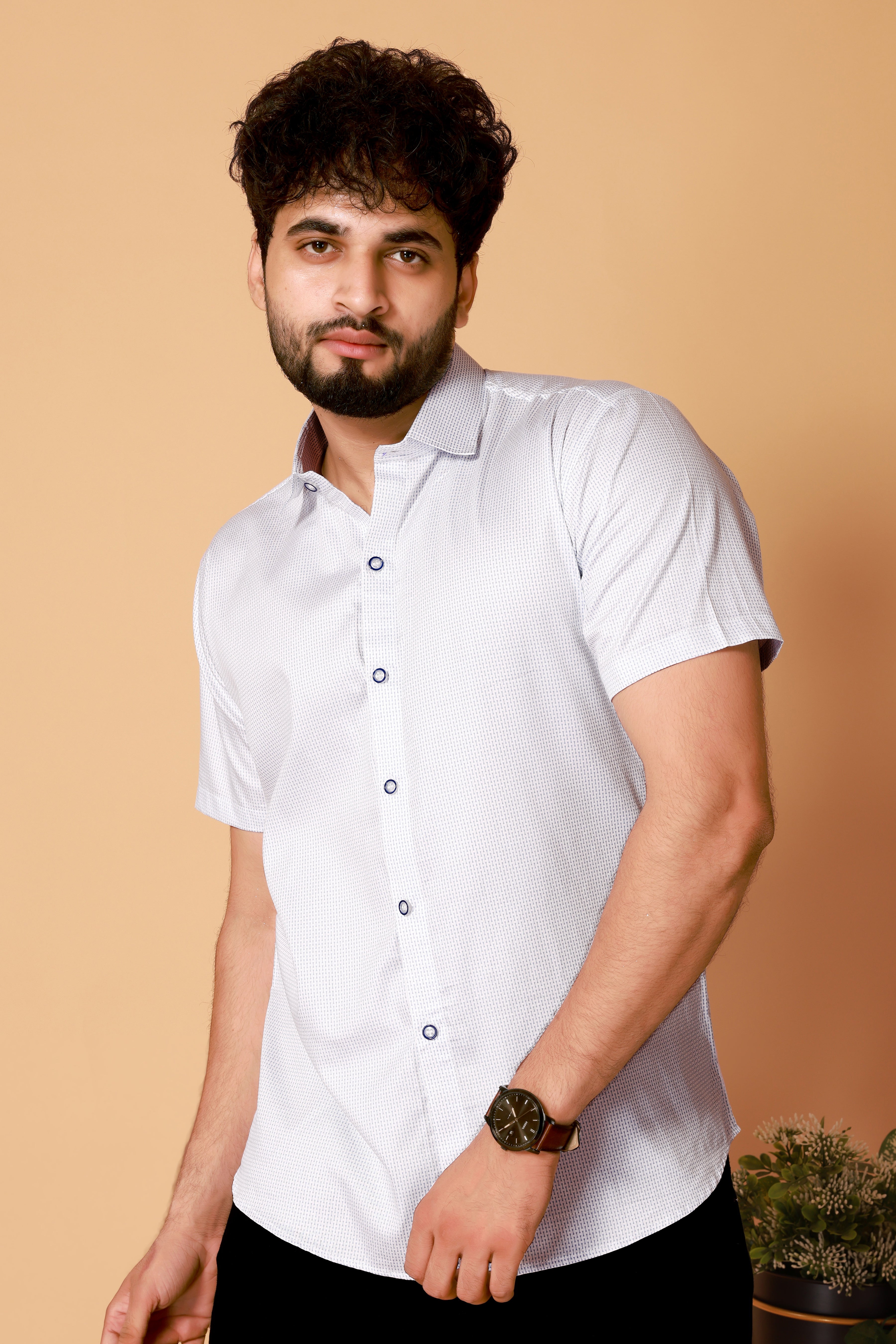 Stylish Casual & Classy Cotton White Shirt Half Sleeves