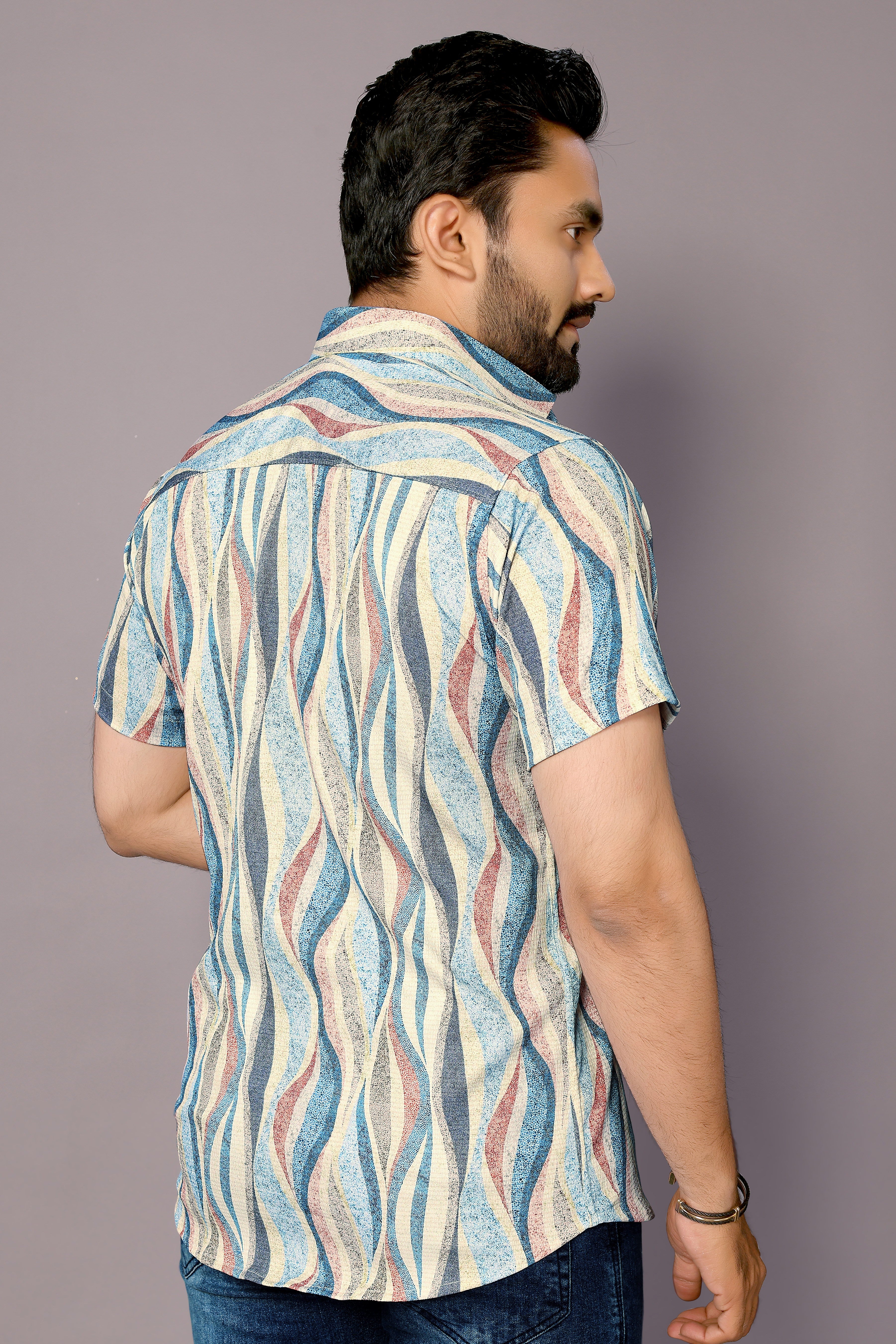 Multi Color Men's Blend Cotton Shirt