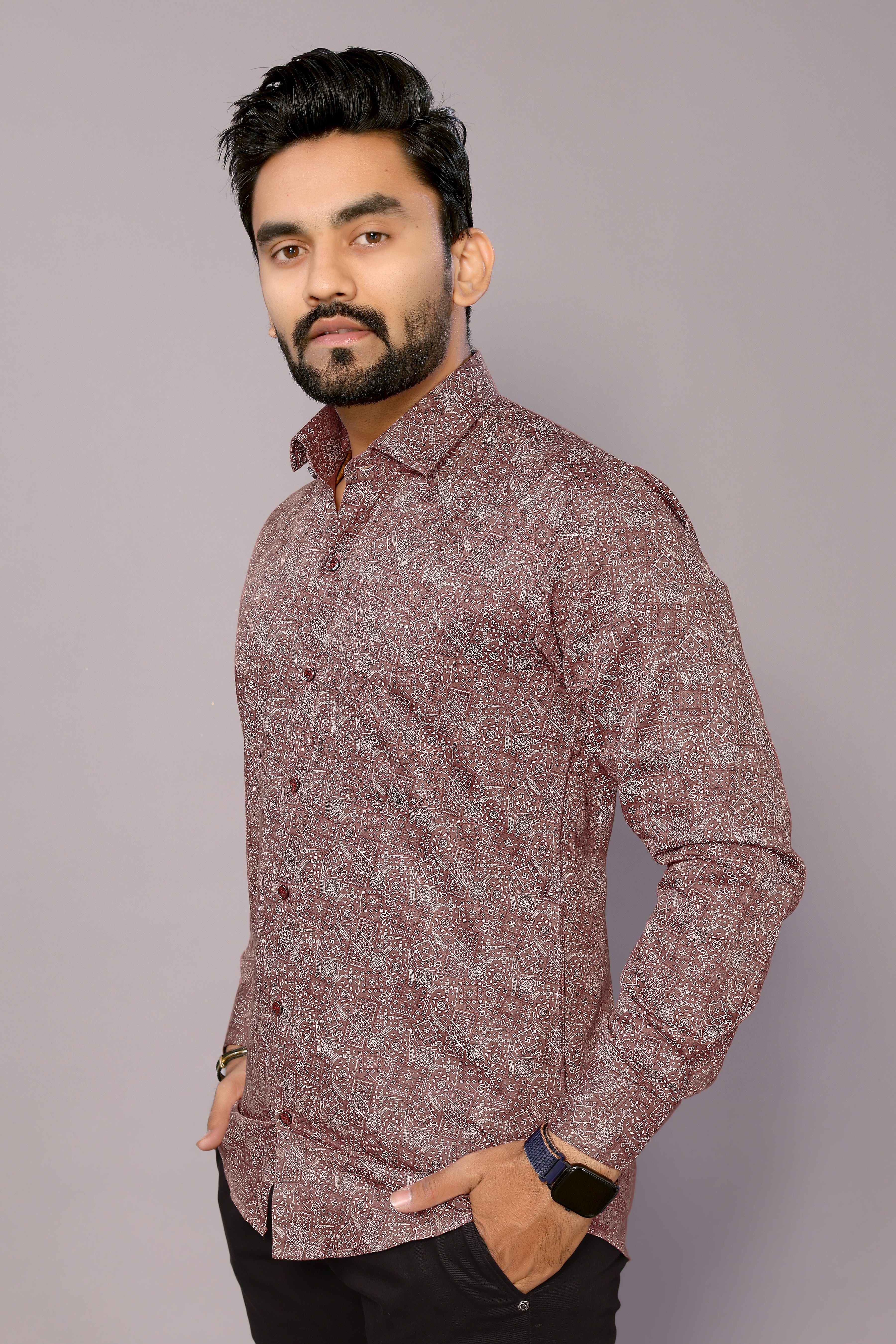 Kinggspire Stylish Casual & Classy Cotton Printed Multi Colour Full Sleeve Shirt