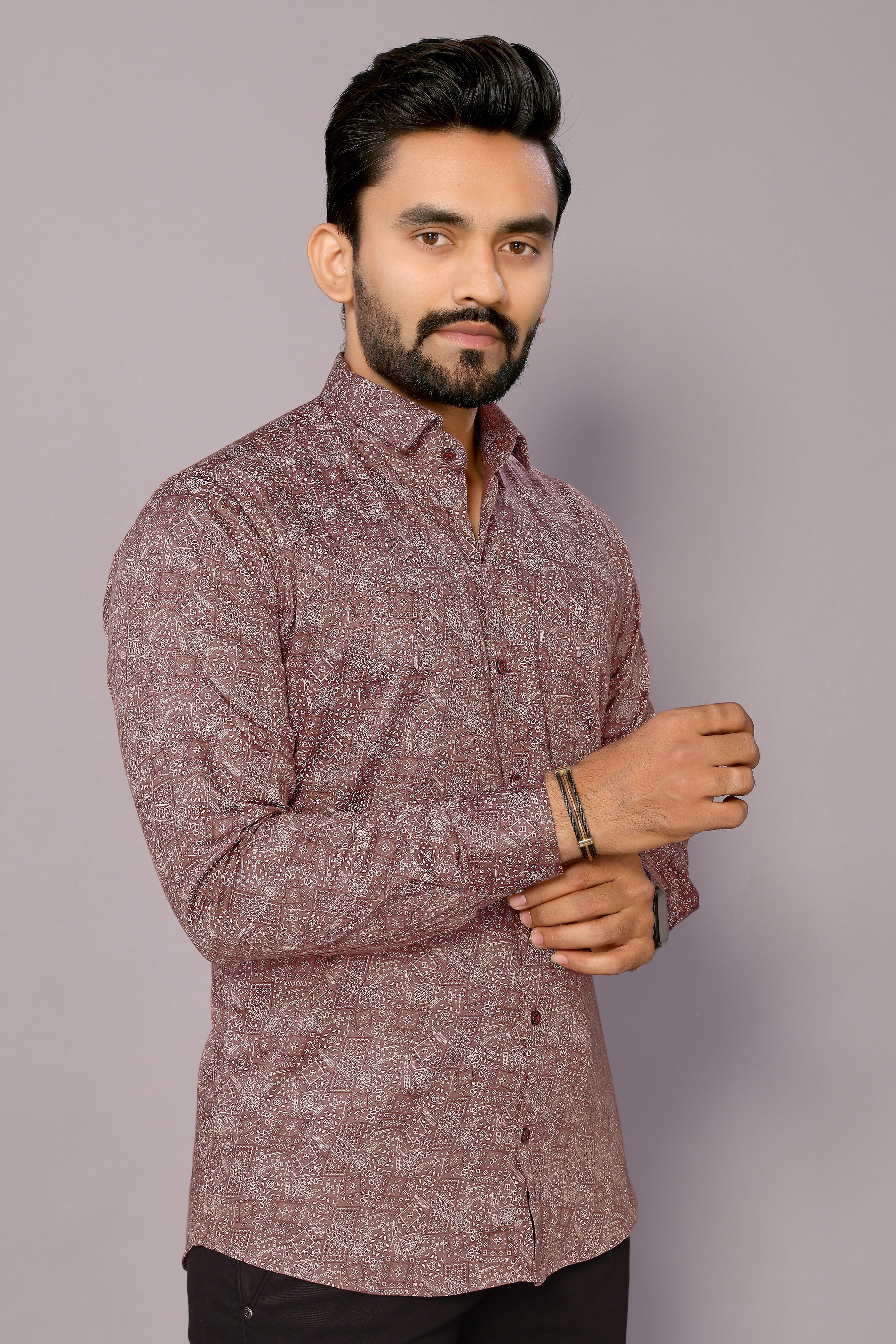 Kinggspire Stylish Casual & Classy Cotton Printed Multi Colour Full Sleeve Shirt