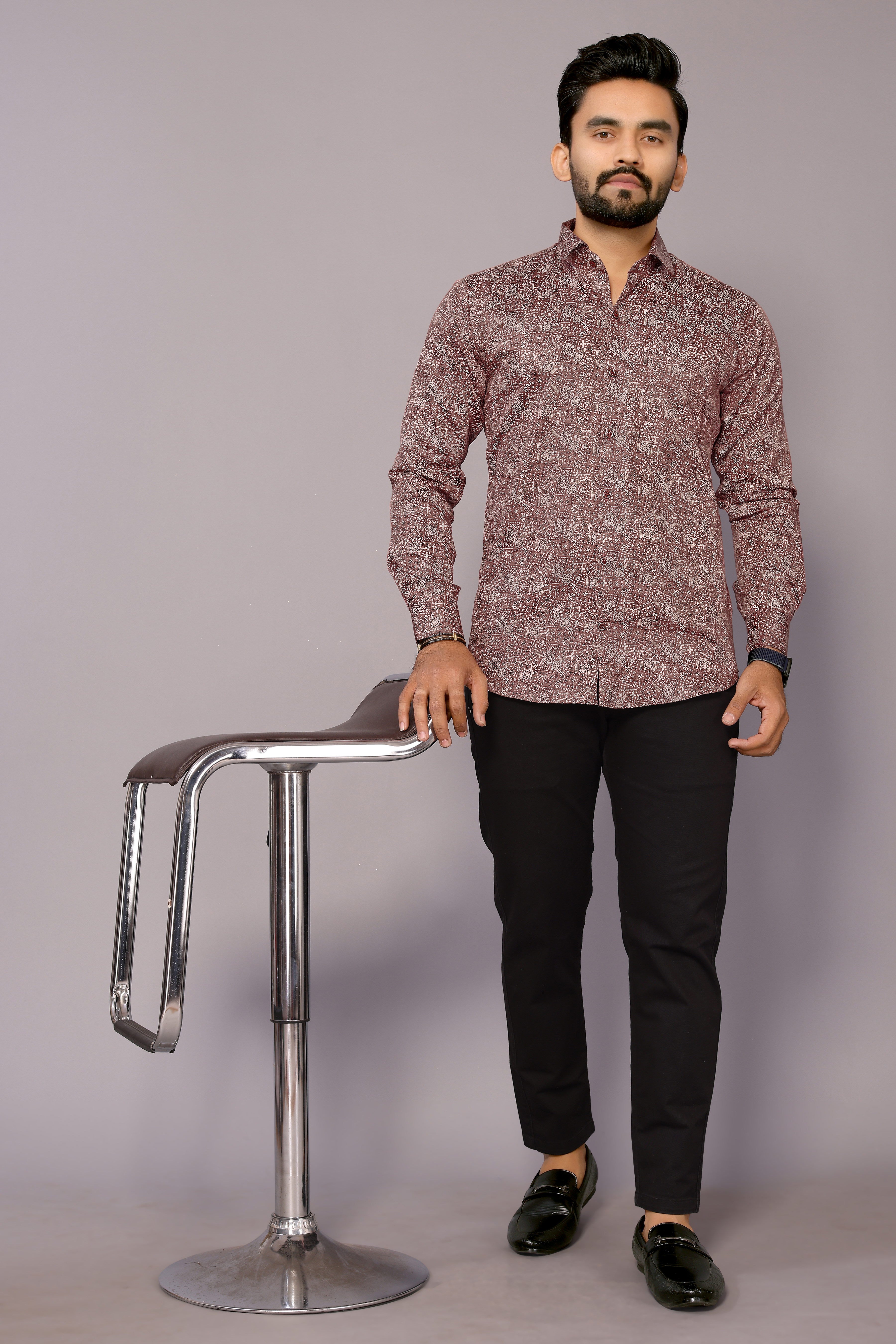 Kinggspire Stylish Casual & Classy Cotton Printed Multi Colour Full Sleeve Shirt