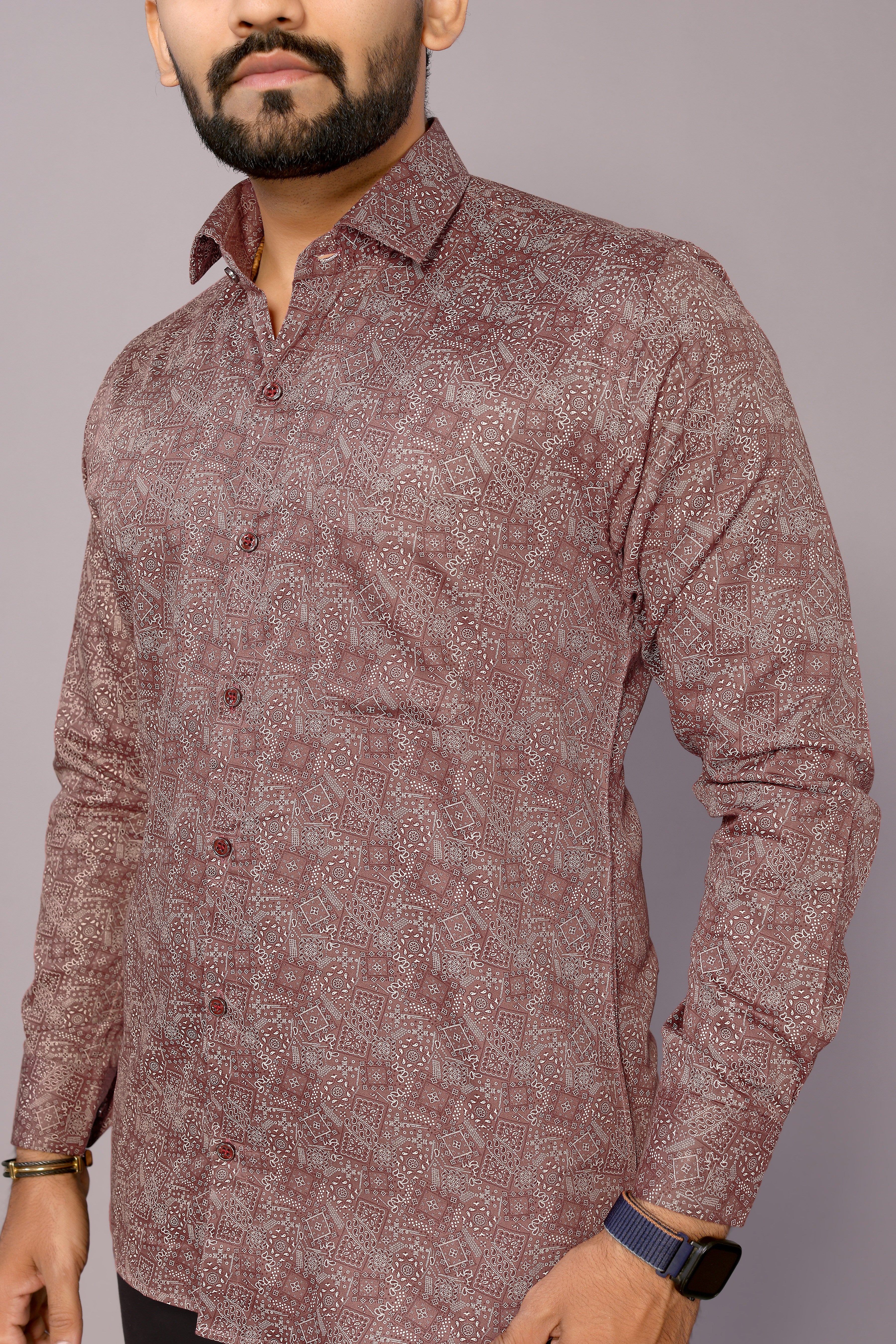 Kinggspire Stylish Casual & Classy Cotton Printed Multi Colour Full Sleeve Shirt