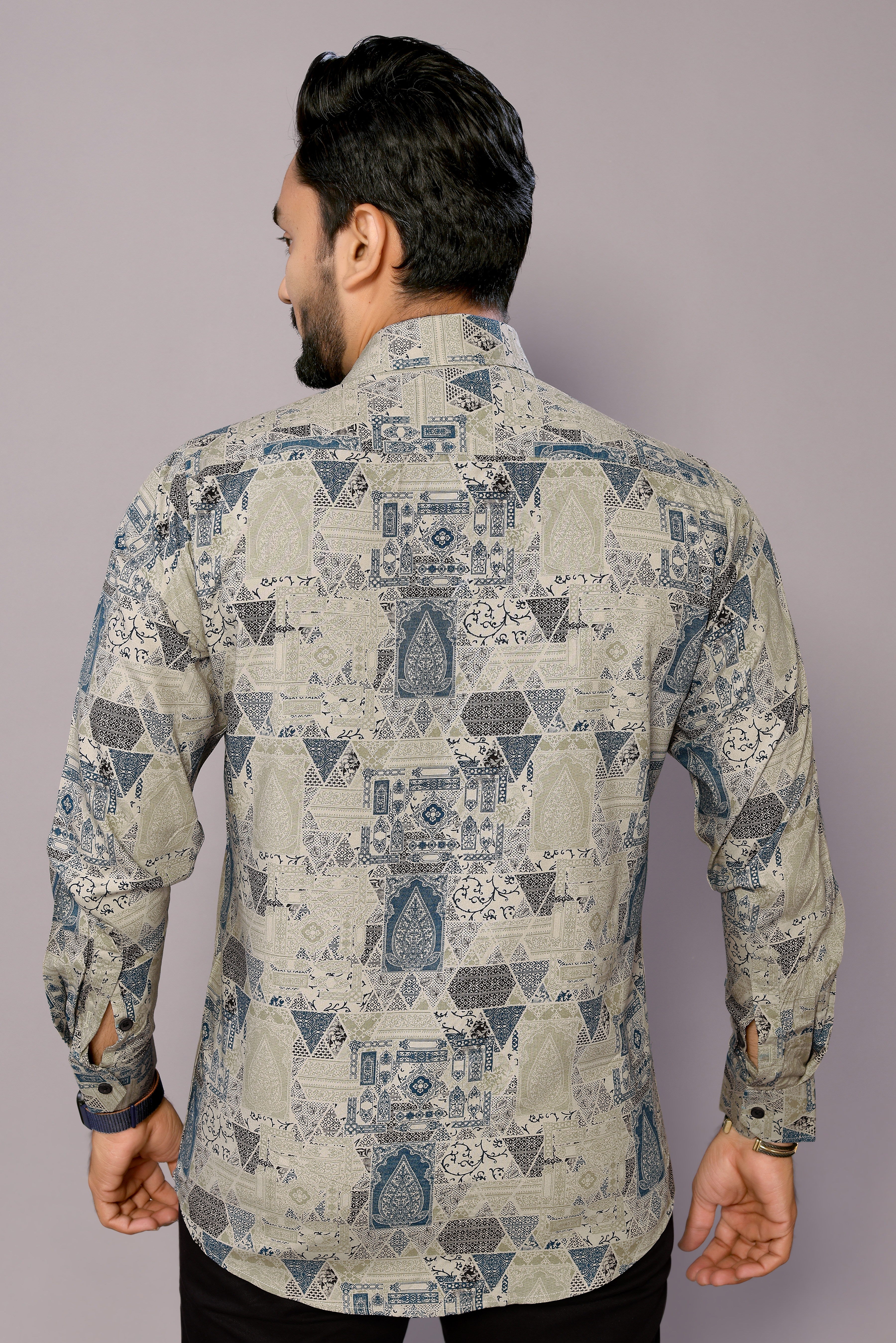 Kinggspire Stylish Casual & Classy Cotton Printed Multi Colour Full Sleeve Shirt