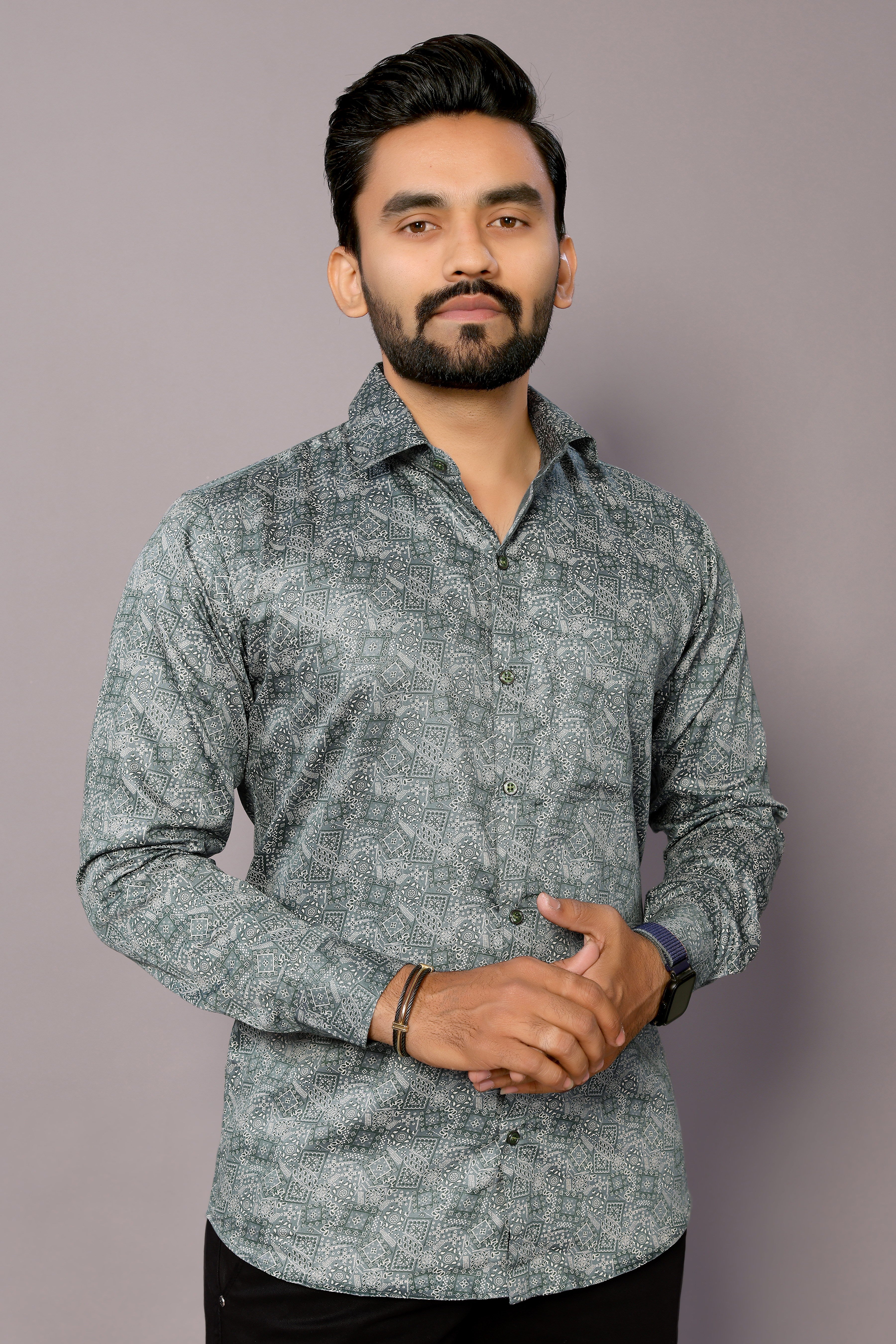 Kinggspire Stylish Casual & Classy Cotton Printed Multi Colour Full Sleeve Shirt