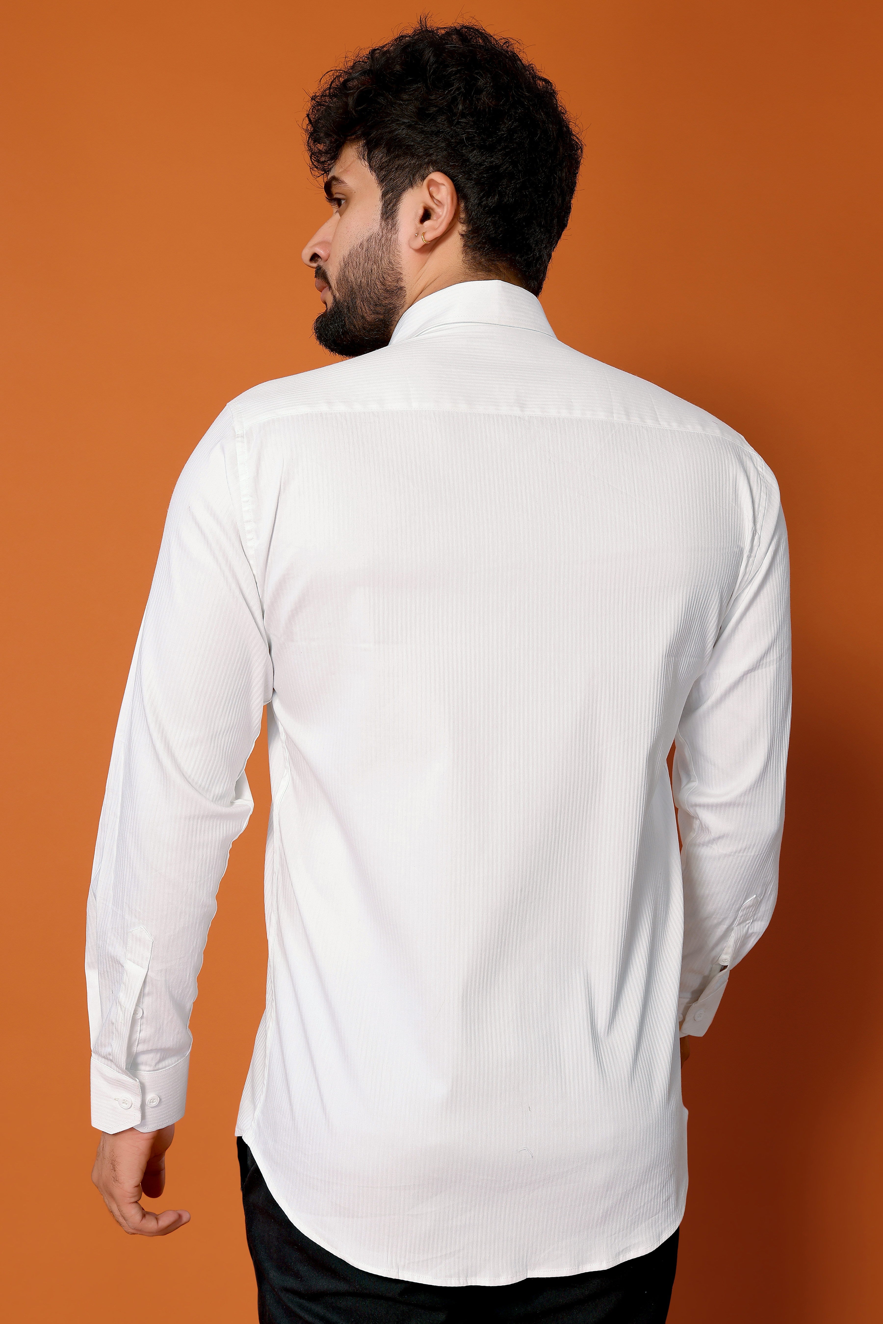 Stylish Casual & Classy Cotton White Colour Full Sleeve Shirt