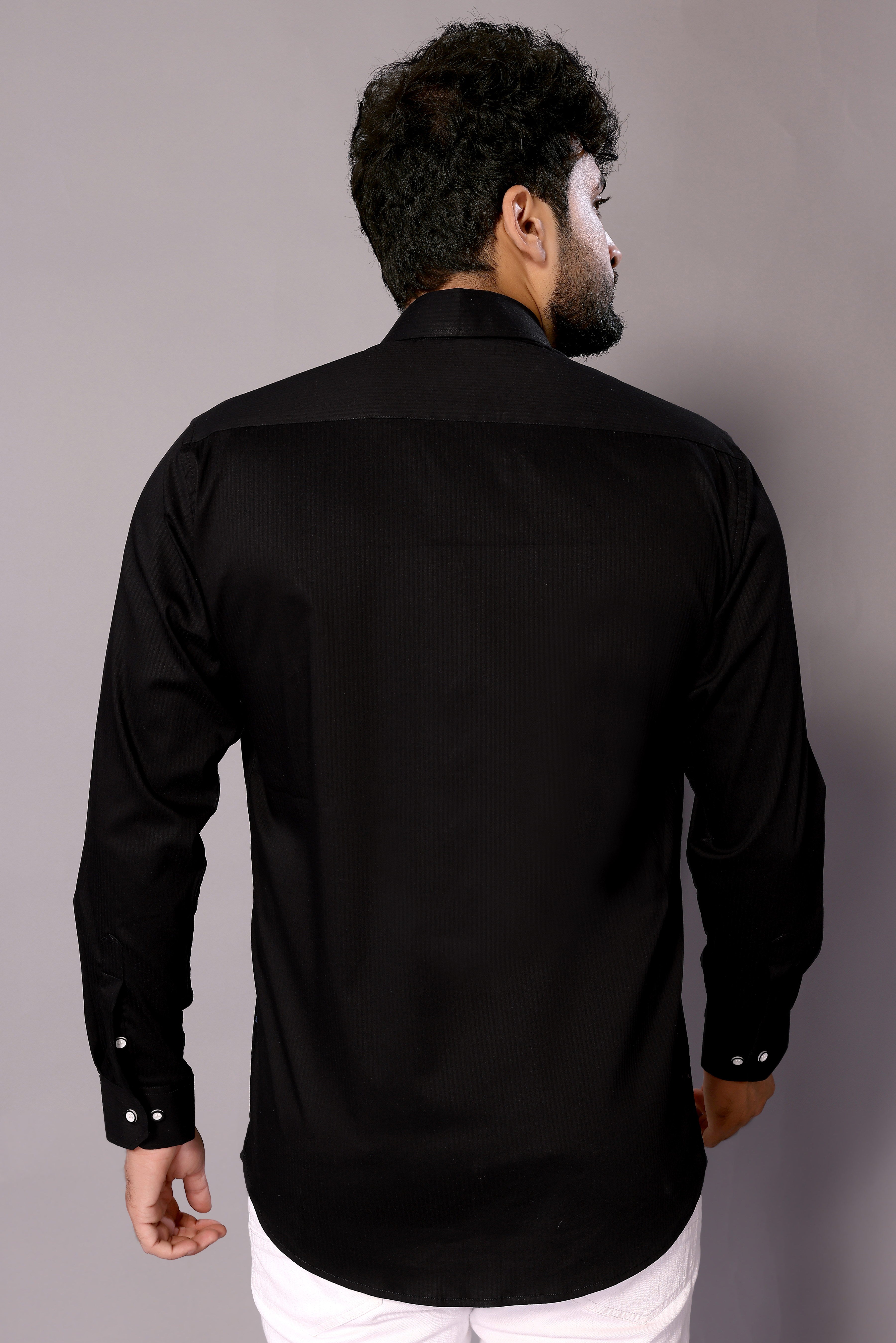 Stylish Casual & Classy Cotton Black Colour Full Sleeve Shirt