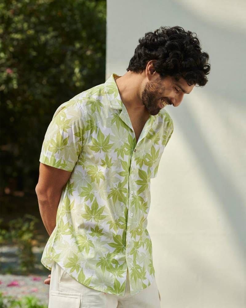 Printed Cotton Half Shirt For Men