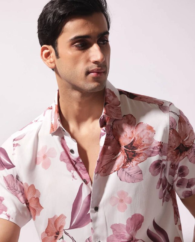 Stylish Casual & Classy Printed Blind Cotton Half Sleeves Shirt