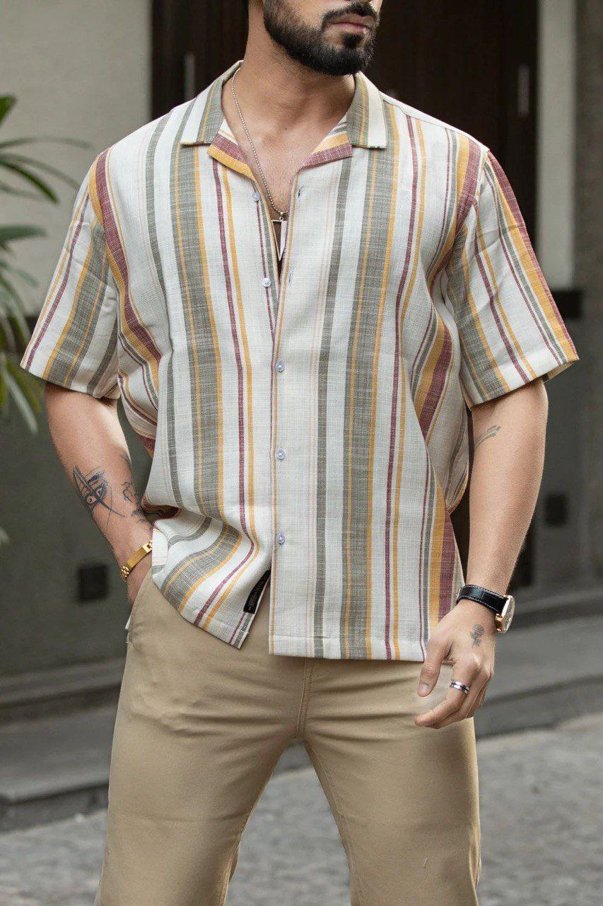 Stylish Casual & Classy Printed Blind Cotton Half Sleeves Shirt